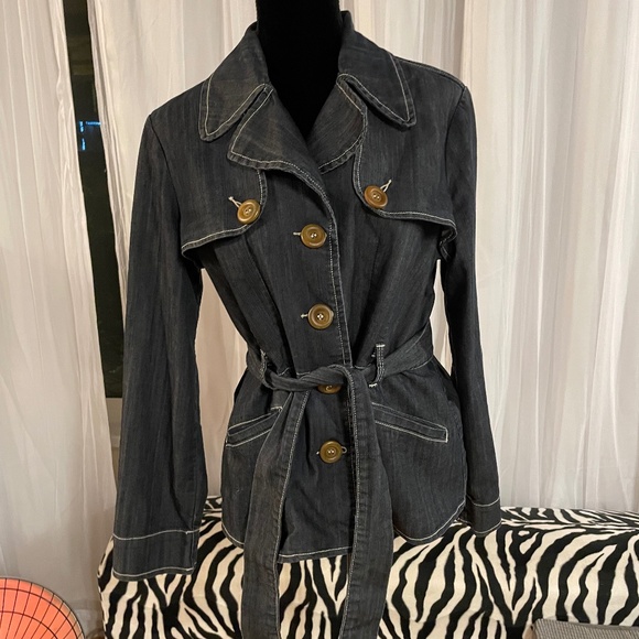 Baccini Light Denim Short Jacket Size Large - Picture 1 of 7